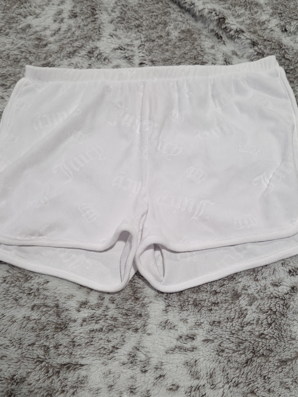 Juicy Couture White Logo Terry Sleep Shorts